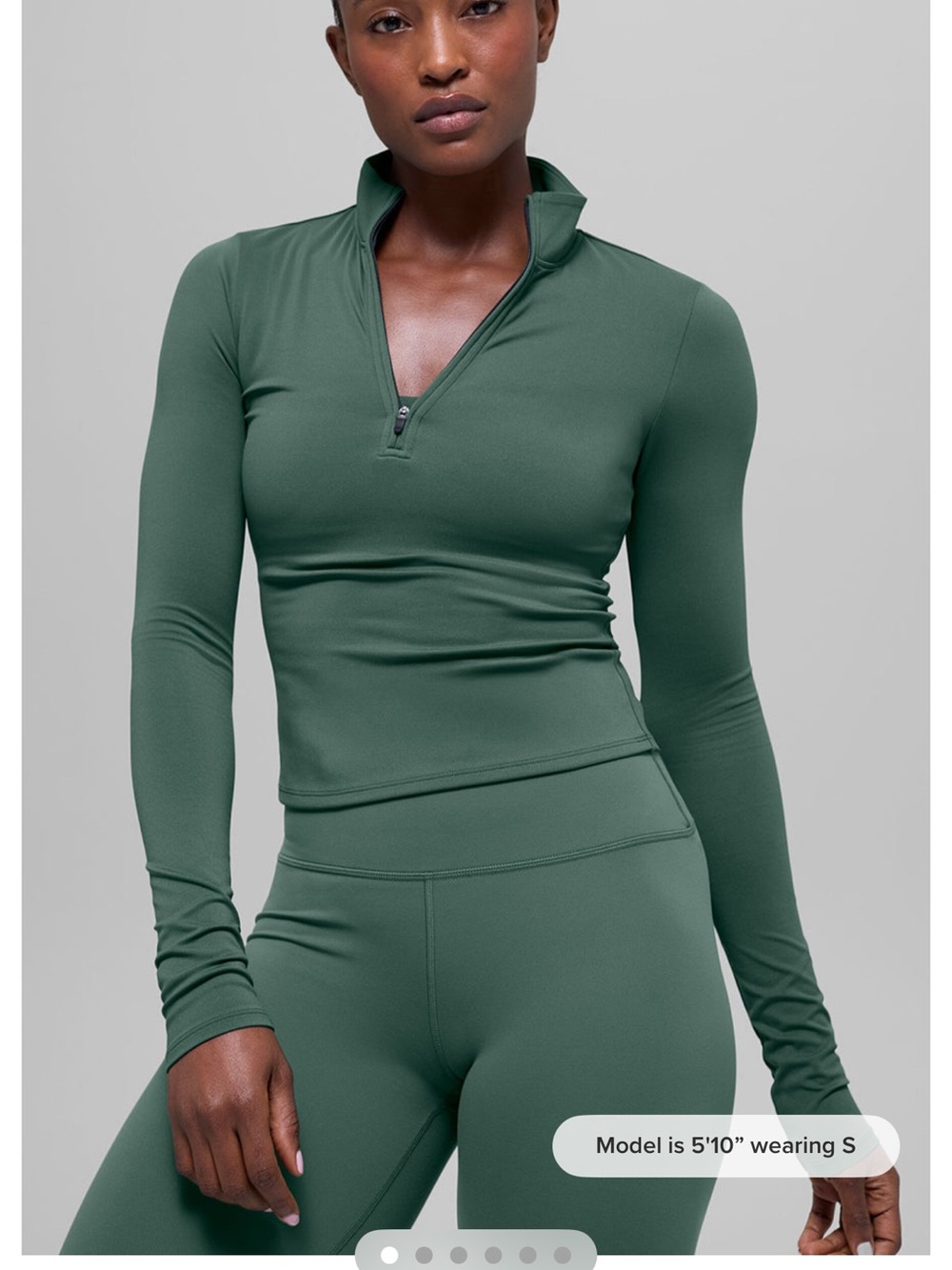 ALO Yoga Long Sleeve Half-Zip Top in Forest Green